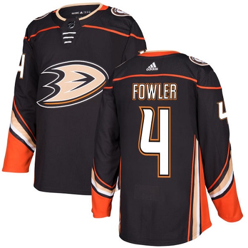 Adidas Men Anaheim Ducks 4 Cam Fowler Black Home Authentic Stitched NHL Jersey